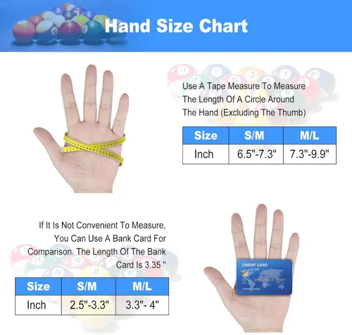 Miniatura 5 de YFY Guante de Billar de 3 Dedos para Mano Izquierda de Cuero Azul Adulto Unisex Jugadores de Billar Deportivo Compacto Fácil de Poner Guante