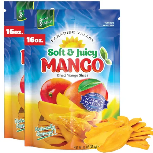 Rebanadas de mango seco sin azúcar, textura deliciosa, suave y jugosa, mango seco con bajo contenido de azúcar, mangos naturalmente madurados,