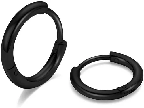 Aretes de aro Huggie para mujeres y hombres, acero inoxidable quirúrgico 316L, 0.236 in, 0.315 in, 0.394 in, para hombre, aretes de aro para