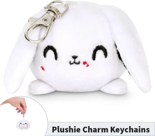 Miniatura 4 de TeeTurtle - Llavero de peluche (conejo asesino blanco)