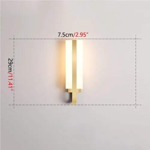 Miniatura 7 de Nordic - Luces de pared retro de metal con acabado de latón, 10 W, lámparas de tocador para interiores con pantalla acrílica, luces montadas