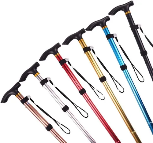 Miniatura 5 de Bastones de aleación de aluminio y bastón de senderismo plegable antideslizante, longitud ajustable para ancianos