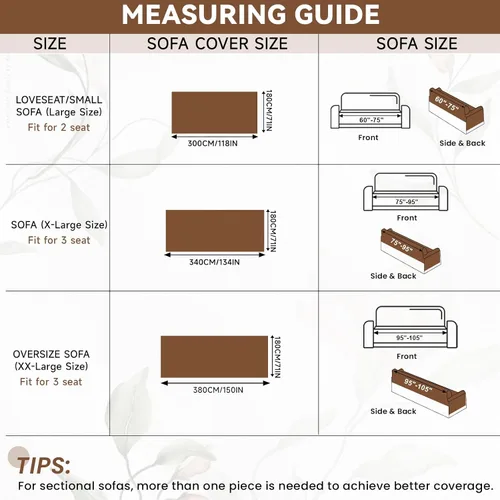 Miniatura 4 de VClife Funda de Sofá XL de Chenilla para Sofá de 3 Cojines, Fundas de Sofá Modernas a Rayas Beige Chocolate para Niños Lavables Protector de Sofá 07