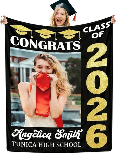 Miniatura 27 de Manta personalizada con collage de fotos, manta de fotos personalizada para graduados, manta personalizada, regalos para temporada de graduación
