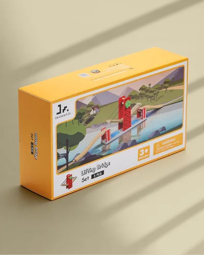 Miniatura 6 de SainSmart Jr. Juego de accesorios de tren de madera, juego de puente elevador, compatible con Brio, Thomas, Melissa y Doug