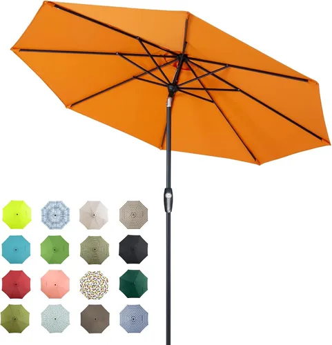 Miniatura 29 de Tempera Patio Market Outdoor Table Umbrella with Auto Tilt and Crank, Large Sun Umbrella with Sturdy Pole & Fade Resistant Canopy, Easy to Set Verde