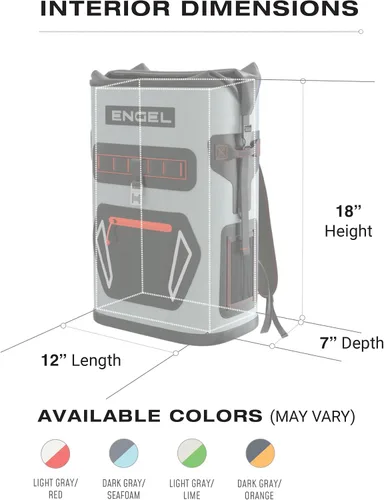 Miniatura 3 de Engel BP25 Hielera de alto rendimiento con tapa enrollable de 25 cuartos de galón para mochila
