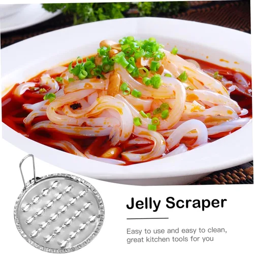 Miniatura 5 de Raspador de fideos de jalea raspador de gelatina: 5 piezas de acero inoxidable herramientas de fideos fríos para el hogar Manual de cocina Rascador