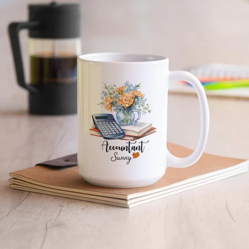 Miniatura 5 de Taza de café personalizada de contador, taza de contabilidad personalizada regalo para compañeros de trabajo, amigos, familia, taza de cerámica