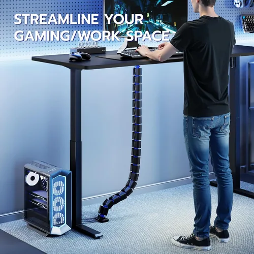 Miniatura 6 de ARES WING - Columna de gestión de cables debajo del escritorio, organizador de cables de vértebras atornillables para escritorio de pie, organizador