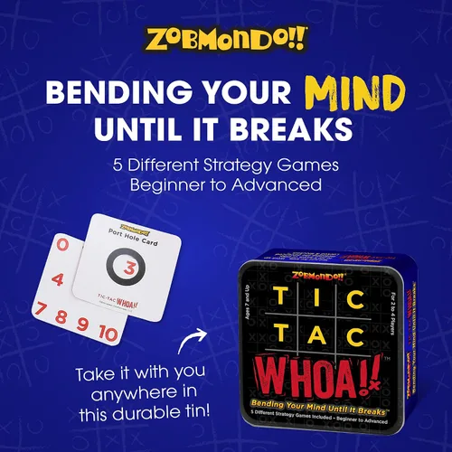 Miniatura 2 de Zobmondo!! Tic Tac Whoa!! Juego de cartas de Tic Tac Toe 5 en 1, divertido para familias y niños