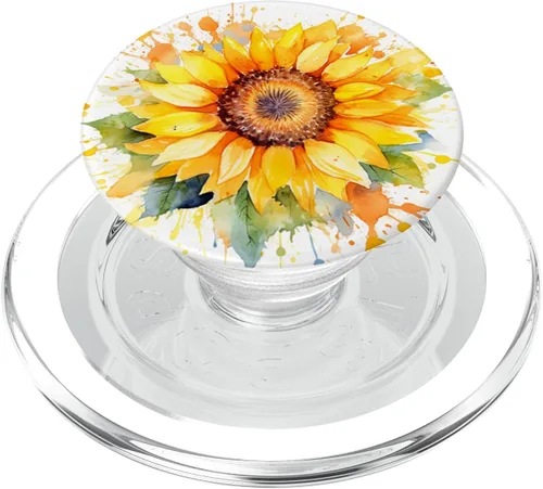 Miniatura 8 de PopSockets PopGrip estándar de girasol de acuarela