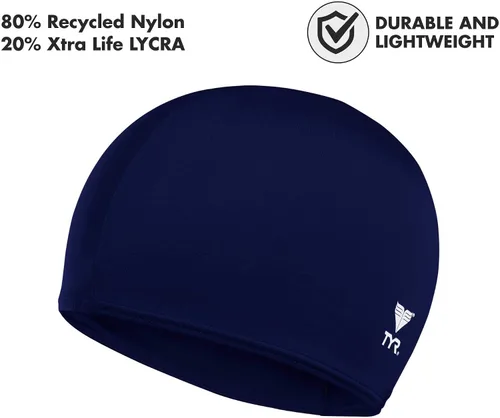 Miniatura 3 de TYR Gorro de natación de fibra de licra para adultos