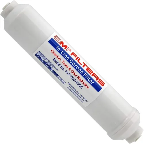 Miniatura 6 de Filtro de agua de carbono en línea, 10 pulgadas de longitud, rosca hembra de 1/4 de pulgada, para sabor y olor a cloro o filtro de poste para RO