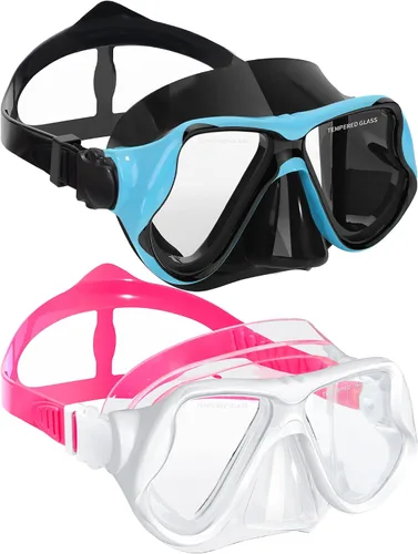 Miniatura 10 de Máscara de snorkel para natación Keary, máscara de buceo para adultos hombres mujeres jóvenes, gafas de natación antiniebla con vista clara de 180°