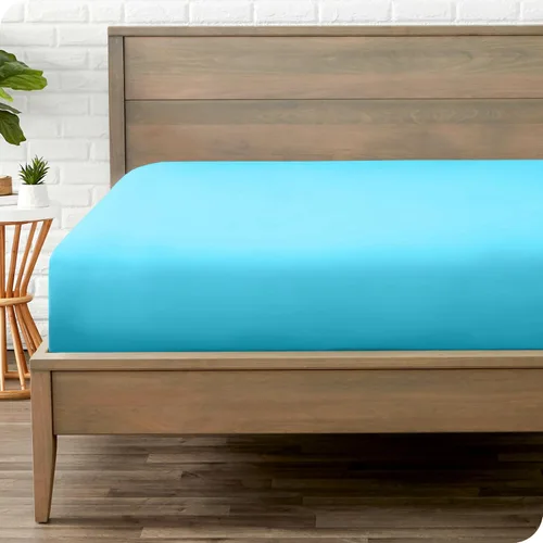 Miniatura 30 de Bare Home - Sábana bajera de microfibra 1800 muy suave y sin arrugas, para colchones altos tamaño matrimonial, color azul claro 13 - Azul claro