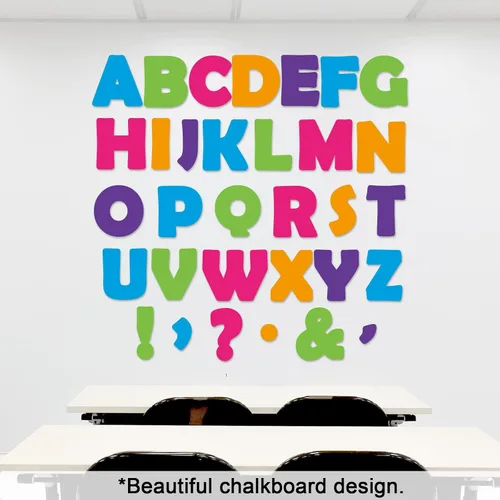 Miniatura 4 de Juego de 150 letras grandes de 6 pulgadas y puntuación, colorido alfabeto recortado para el aula para exhibir tablón de anuncios, escuela en casa
