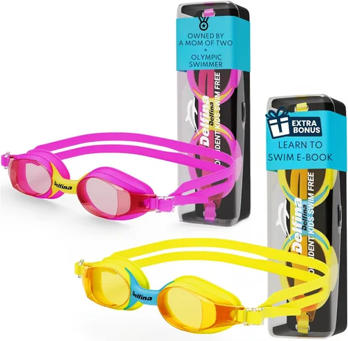Miniatura 7 de Delfina Gafas de natación para niños de 2 a 7 años, cómodas, sin fugas, antivaho para niños para nadar Azul