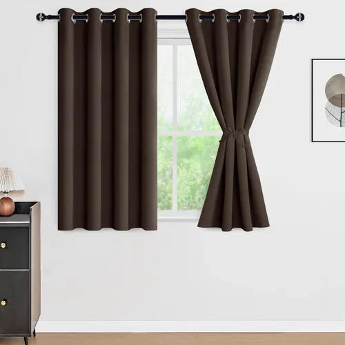 Miniatura 131 de DWCN Cortinas 100% opacas de 84 pulgadas de largo para dormitorio con forro negro, paneles de cortina de ventana de doble capa con aislamiento Azul
