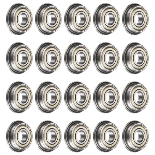 Miniatura 8 de uxcell Rodamiento de bolitas con bridas F683ZZ, 20pcs 0.118x0.276x0.118 in Acero cromado doble blindado ABEC1 cojinetes de brida