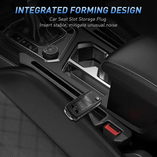 Miniatura 8 de Relleno para Huecos de Asiento de Carro Paquete de 2, Se Inserta Entre Asientos y Consola con Almacenamiento Organizador, Soporte de Teléfono