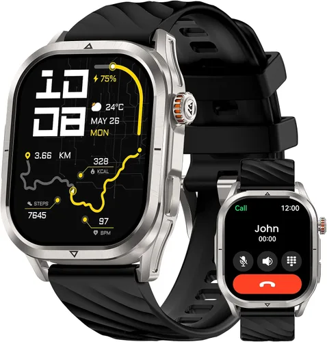 Miniatura 8 de KOSPET Magic R10 - Reloj inteligente GPS para hombres, cuerpo de acero inoxidable, batería de 50 días, impermeable 5ATM, 180 modos deportivos