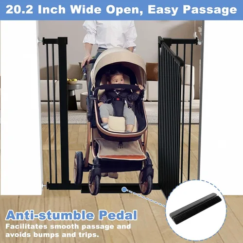 Miniatura 5 de Puerta extra alta para bebés de 40.5 pulgadas, sin taladros, puerta extra ancha de 54.7 a 60.2 pulgadas para perros y mascotas, para interiores