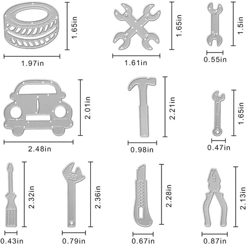 Miniatura 2 de Herramientas de reparación, herramienta de mantenimiento de troqueles de martillo de automóvil, troqueles para hacer tarjetas, Día del Padre