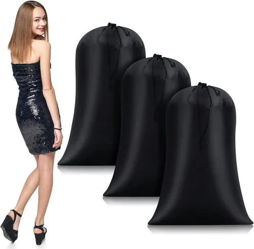 Nuanchu 3 bolsas de lavandería extragrandes de 40 x 60 pulgadas, bolsa gigante de almacenamiento reutilizable multiusos para equipaje a prueba de