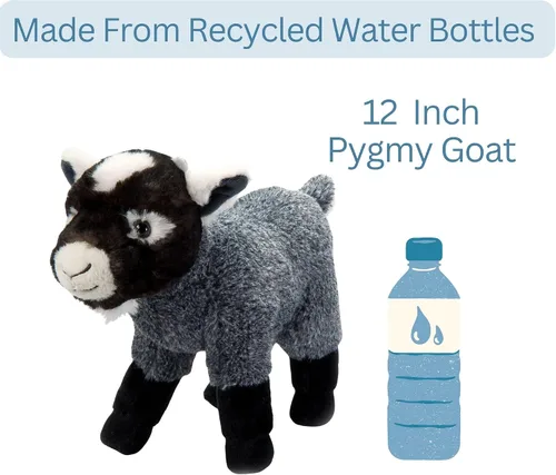 Miniatura 4 de The Petting Zoo Peluche de cabra pigmea, regalos para niños, animales salvajes de granero de vida silvestre, juguete de peluche de cabra, 12 pulgadas