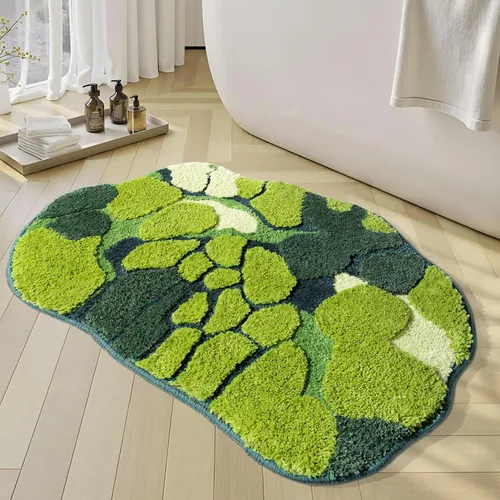 Miniatura 9 de RORA Alfombra de Baño Divertida y Bonita Chill Pill Azul Pequeña Alfombras de Baño Preppy Decoración de Baño Estética Alfombra de Baño