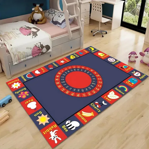 Miniatura 17 de Alfombras de área para niños, 3 x 4 pies, alfabeto, números y formas, alfombra de aprendizaje educativa para niños para sala de juegos, sala