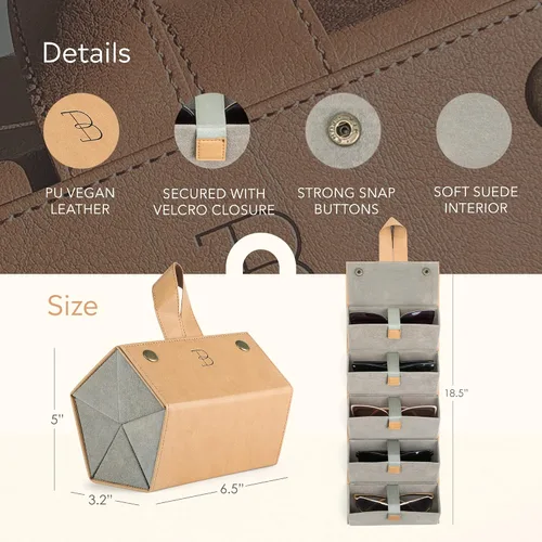 Miniatura 3 de BOSHKU Sunglasses Organizer Case Men Women EyeGlass Holder Storage Travel Case