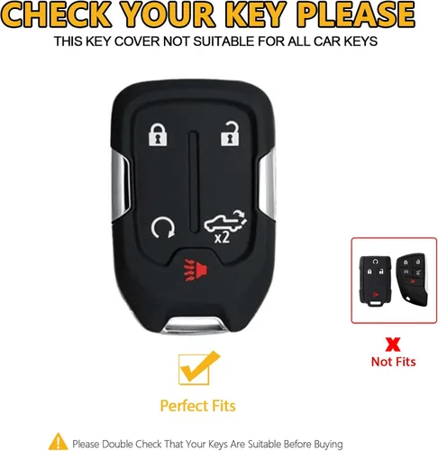 Miniatura 2 de Funda para llavero FT FUNTOR para Chevy GMC Acadia Silverado Sierra, protector de llavero de TPU premium con llavero de metal y destornillador