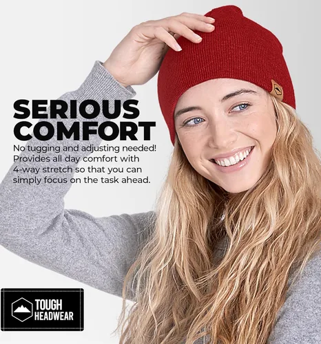 Miniatura 32 de Tough Headwear Daily Knit Beanie – Gorros para hombre – Sombreros de invierno para hombres y mujeres – Sombreros de punto cálidos para clima frío
