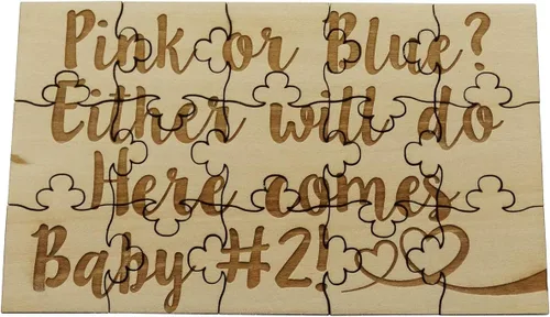 Miniatura 8 de ¡It's A Baby Boy! Rompecabezas de 15 piezas de madera de tilo, anuncio sorpresa de embarazo