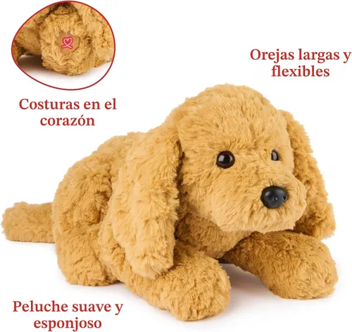 Miniatura 6 de GUND Muttsy Perro de Peluche, Peluche Premium Cachorro Animal de Peluche para Edades 1 en Adelante, Marrón, 14 pulgadas