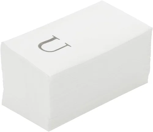 Miniatura 18 de Luxenap Toallas de invitados de tacto de lino de 15.8 X 7.9 pulgadas, 50 toallas de mano con letras - Letra dorada "S", fuente sans serif