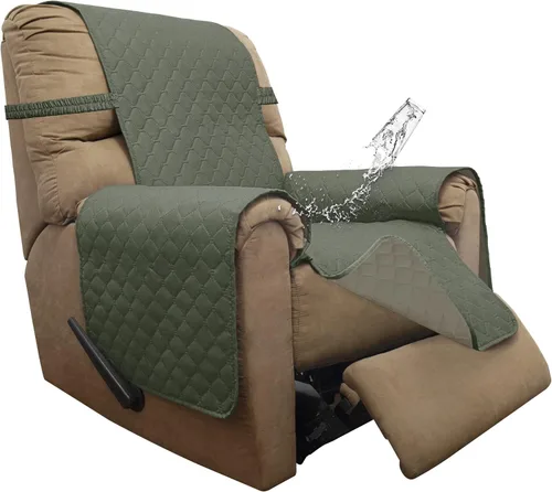 Miniatura 31 de ISSUNTEX Fundas de sofá de dos plazas con doble protección 100% impermeables para sala de estar, fundas para sofá de 2 cojines, protector de muebles