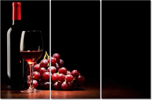 Miniatura 65 de Obra de arte para paredes del hogar, 3 paneles de letras de vino tinto, pinturas de corcho, impresiones HD, arte de pared de corcho de vino sobre