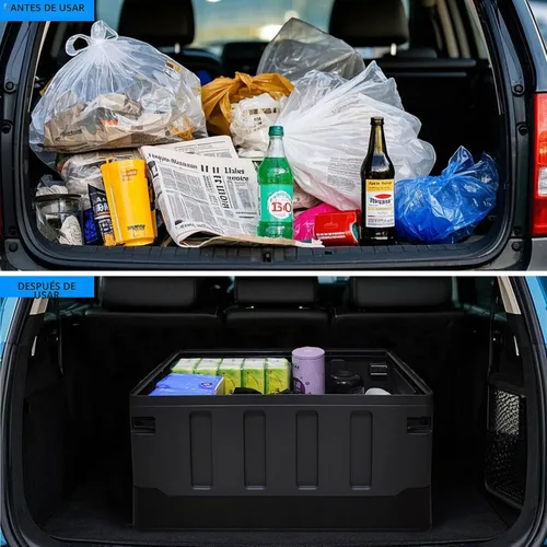 Miniatura 8 de Caja de almacenamiento plegable versátil para camping en coche, organizador de cajuela, contenedores resistentes con tapas, caja de almacenamiento