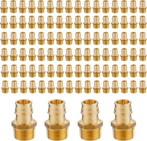 Miniatura 7 de Paquete de 5 accesorios de expansión Seelink PEX-A, adaptador NPT roscado macho de 1/2 x 3/4 pulgadas, accesorio de tubería de expansión de latón