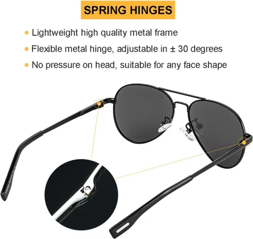 Miniatura 79 de Gleyemor Lentes de sol polarizados estilo aviador para niños y niñas, jóvenes, adolescentes, dos tamaños de 1.969 in y 2.047 in