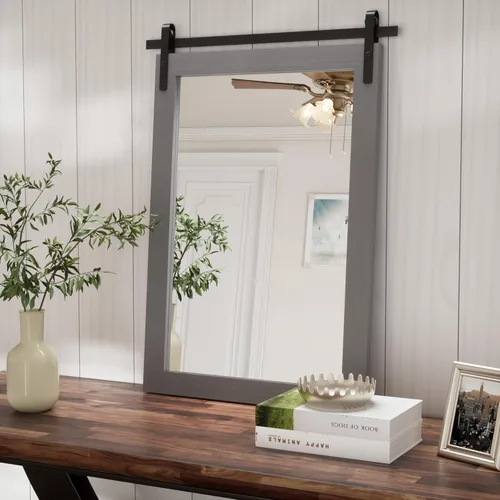 Miniatura 21 de PAIHOME Espejo de Baño Blanco Grande, Espejo Cuadrado Rústico Horizontal de Granja para Pared, Espejos de Tocador con Marco de Madera, Decoración