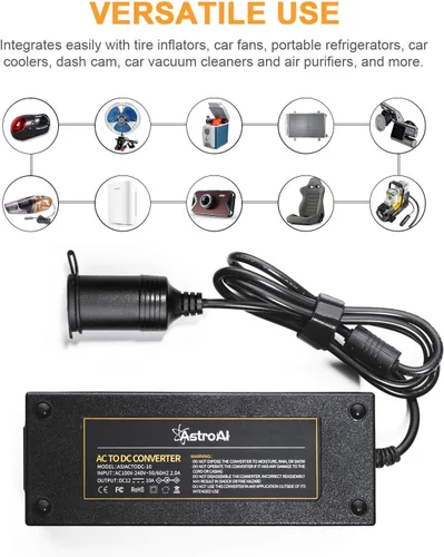 Miniatura 6 de AstroAI Inflador de neumáticos inalámbrico y convertidor AstroAI de CA a CC 10A/120W/7.78FT