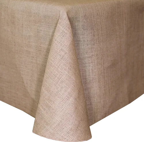 Miniatura 3 de ULTIMATE TEXTILE Mantel cuadrado de yute natural de 45 x 45 pulgadas de arpillera