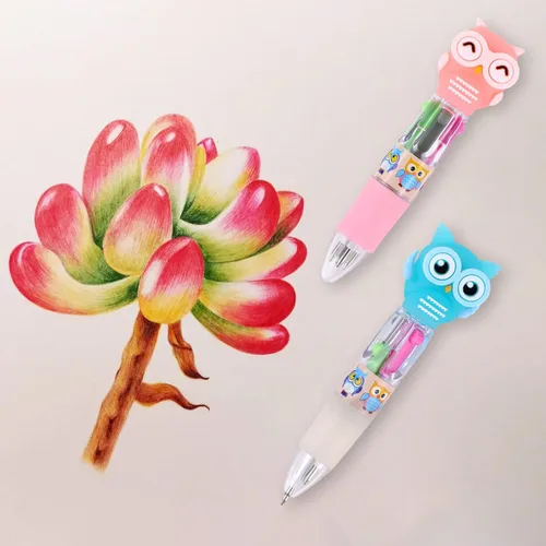 Miniatura 9 de 12 bolígrafos pequeños y bonitos en uno, bolígrafos de gel retráctiles 4 en 1, divertidos bolígrafos de dibujos animados para niños, mujeres