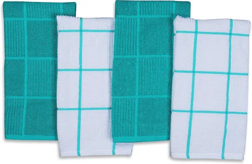 Miniatura 2 de AMOUR INFINI Paquete de 4 Toallas de Cocina Absorbentes, de Secado Rápido de Algodón Terry Premium Paños de Cocina con Asa para Colgar 16 x 28 Caja