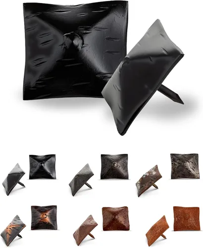 Paquete de 10 clavos decorativos cuadrados grandes de 1.5 pulgadas, color negro, sujetadores de cabeza cuadrada rústica para persianas de granja,