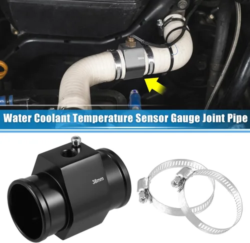 Miniatura 2 de X AUTOHAUX 1 Unidades de 1.496 in Universal Aluminio Temperatura Temperatura Junta Tubo Sensor Sensor Radiador Manguera Adaptador con Abrazaderas